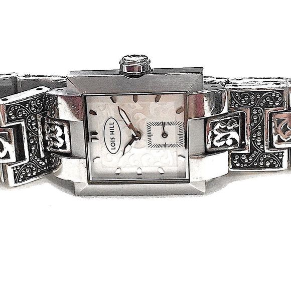 LOIS HILL Sterling Silver Watch Square Face Silver Band - Picture 8 of 17